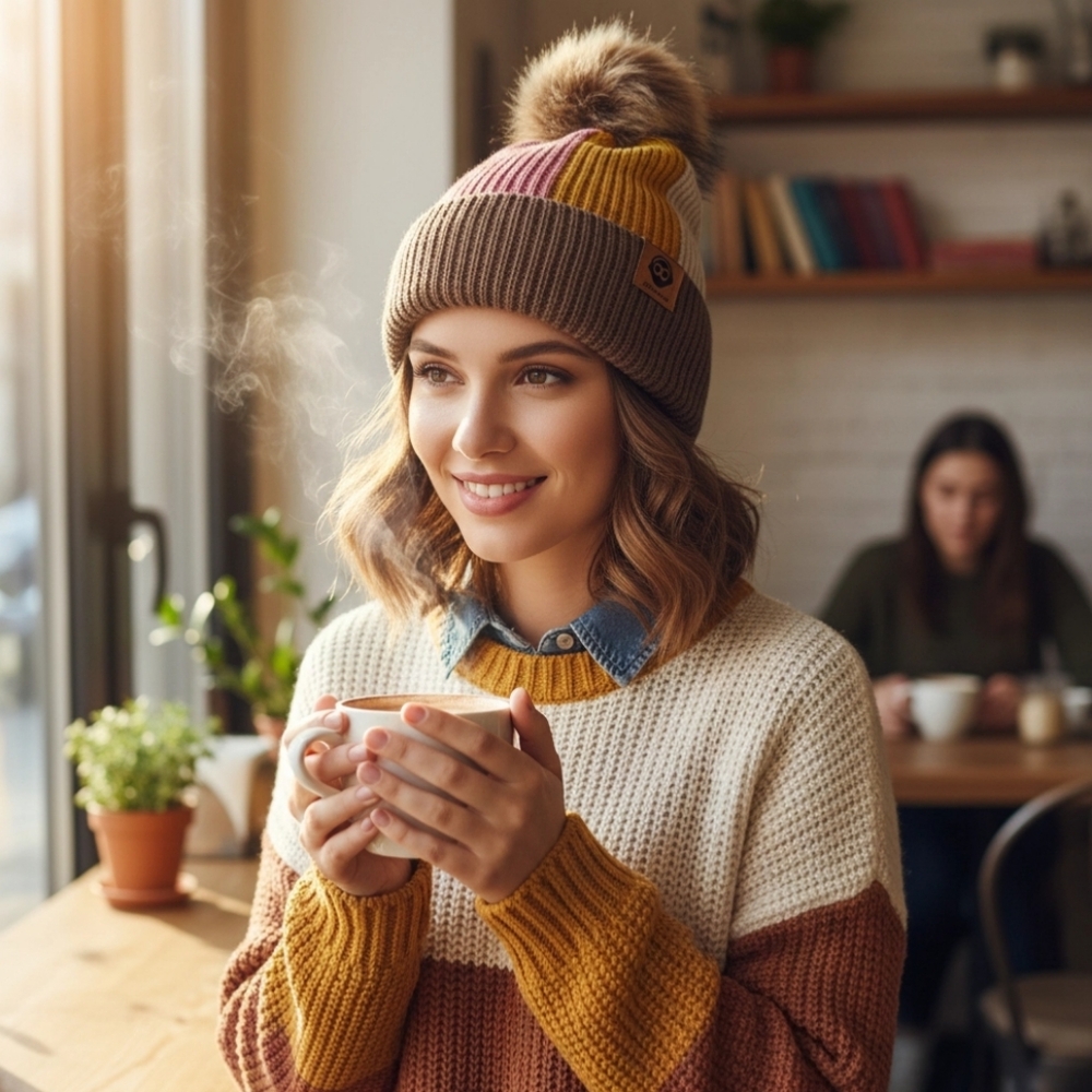 POMPOM MULTY COLOR BEANIE